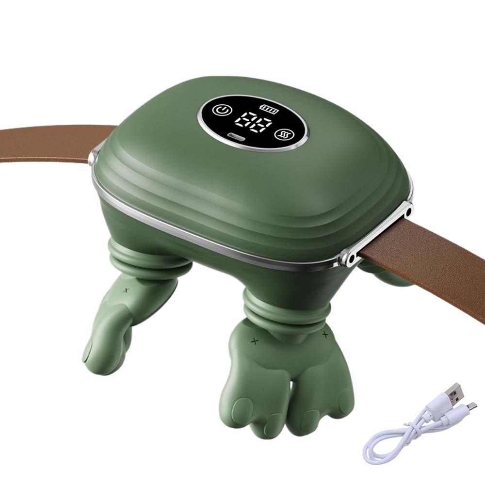 Rechargeable Electric Neck Massager Heating Compress Cervical Massage Device Trapezius Muscle зелёный
