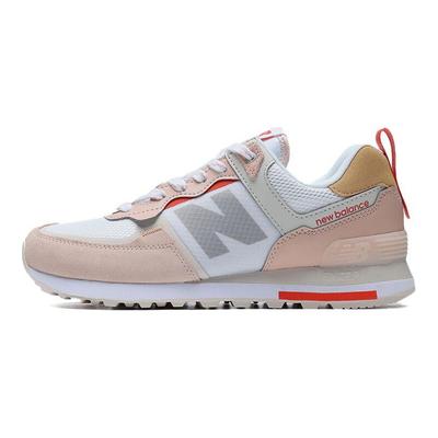 Nb 574 Retro Wygodna Tkanina Skóra Syntetyczna Niskie Buty do Biegania Damskie Trampki Różowy Pomarańczowy WL574ISE