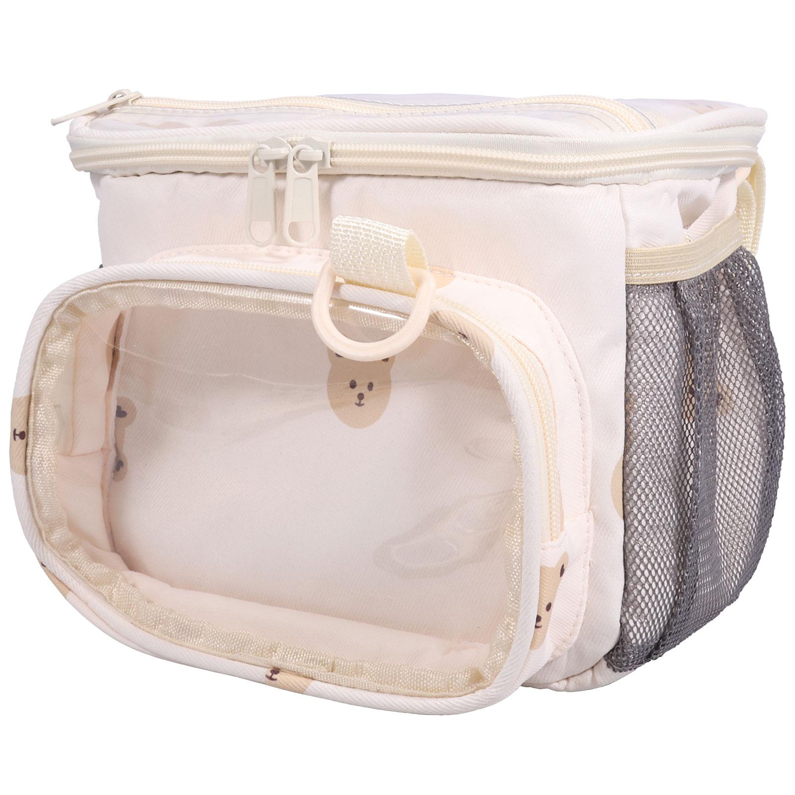 

Kid Bicycle Handlebar Bag Childrens Front Bike Storage Basket With Adjustable Strap Multi-function Cycling Carrier Bag Hanging бежевий