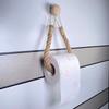 No-Drill Toilet Paper Wood Hook Hand-Woven Jute Rope Tissue Holder  Bathroom