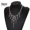 Accessori Estetica Oscura Collana con Teschio e Nappe Multistrato Vintage, Bracciale Collana Horror da Donna per Gioielli di Moda Edgy Donna, Gotico Halloween