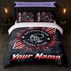 Ajax Amsterdam Custom Name Text Bedding Set 1 Duvet Cover+2 Pillowcases Soccer Logo Personalized Gift For Special Occasion Bedroom Decor
