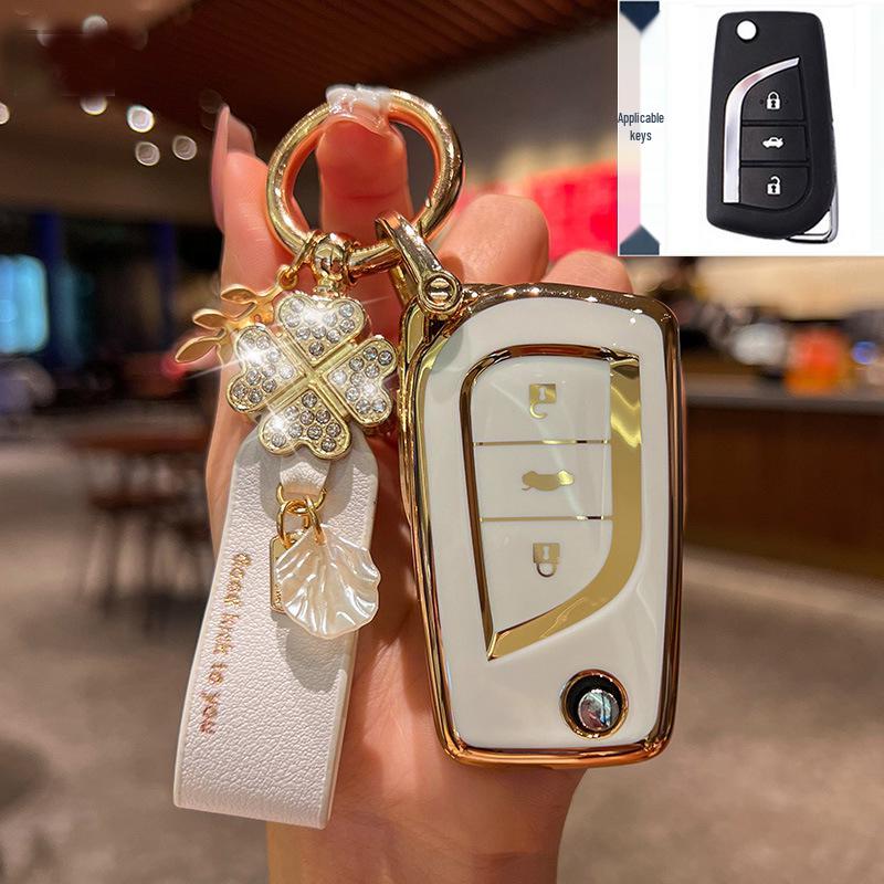 Key Cover for Toyota: Fits 23 Models Including Highlander, 8th Gen Camry, Asia Dragon, RAV4, Rongfang, and CHR.