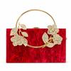 New Womens Bag Banquet Pearlescent Acrylic Women's Tote Crossbody Vintage Shoulder Square Bags Flowers Luxury Purse Evening Bag