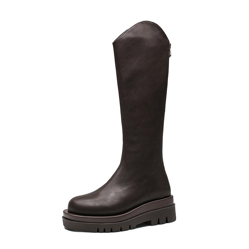 Knight Boots Women's Autumn and Winter New Thick-soled Western Elastic Knee Boots Slim High Boots