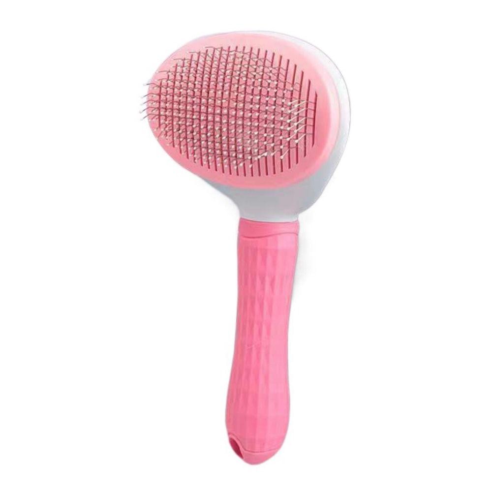 Practical Automatic Pet Hair Remover Brush Non-slip Handle Plastic Dog Hair Brush Stainless Steel Dogs Cleaning Comb Grooming
