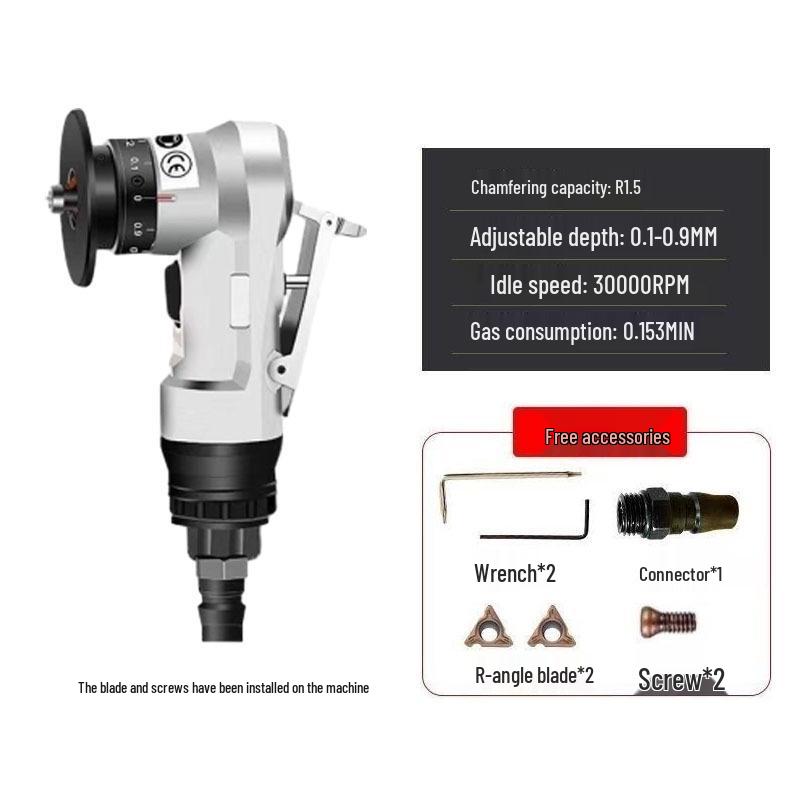 45° Handheld Mini Pneumatic Chamfering Tool for Metal and Woodworking Edge Polishing