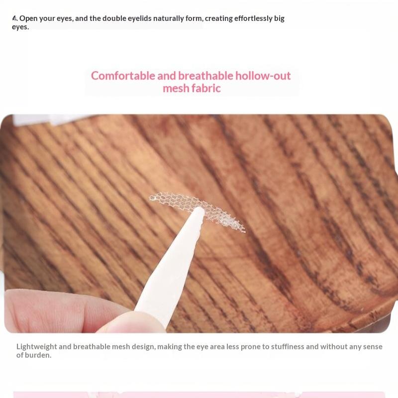 10 Sheets Eyelid Stickers Clear Ultra-Thin Eye Lid Strips With Tweezers Long-Lasting Lace Eyelid Stickers For Natural Big Eye