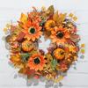 Artificial Maple Leaf Garland With Pumpkin Decor Halloween Door Hanging Party Decoration