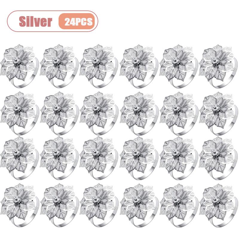 Fine Dining Gold Silver Napkin Rings Hotel Restaurant Table Setting Decor for Wedding Banquet and Formal Events