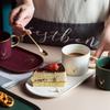 Keramik-Kaffeetassenset im europäischen Stil, Hochwertige Tasse, Haushalt Nachmittagstee, Tasse und Untertasse