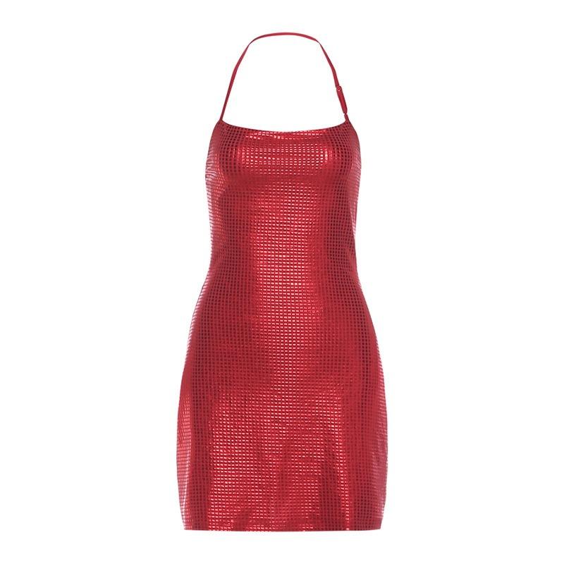 Europe, America 2026 autumn Christmas new Spice Girl sexy square collar backless sleeveless temperament neck dress