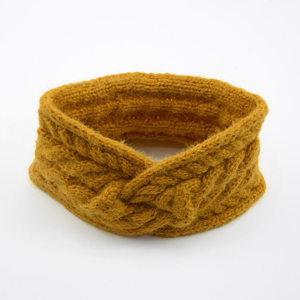 Fascia per capelli a treccia doppia europea e americana con paraorecchie - Accessorio per capelli in finta lana di visone per autunno/inverno caldo