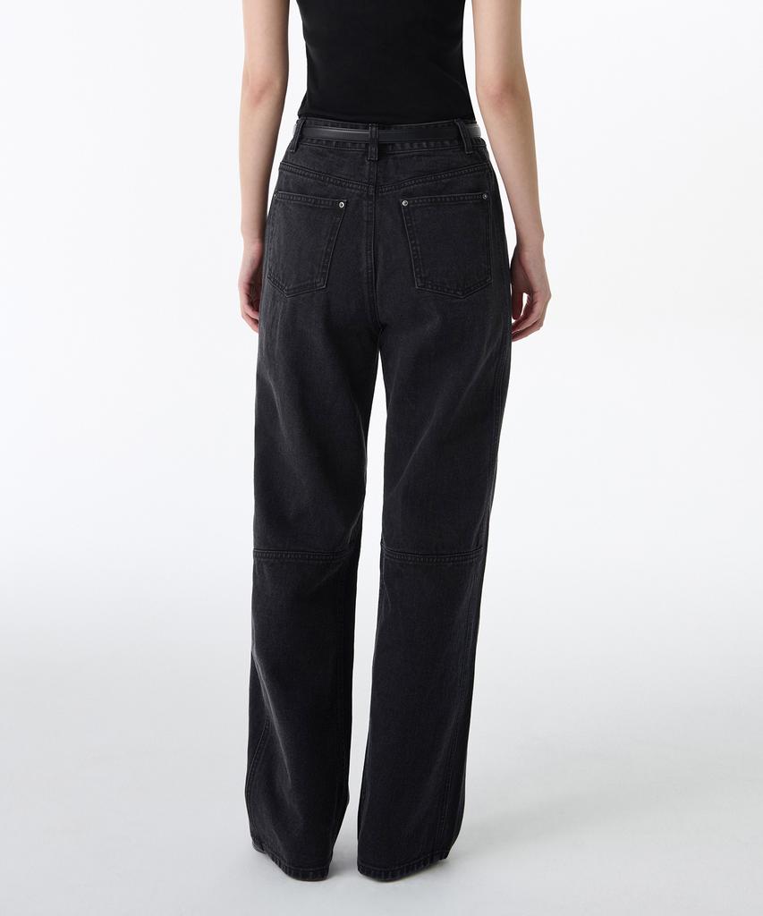 MUSINSA STANDARD WOMAN Women'S Divided Regular Fit Denim Pants [Washed Black]