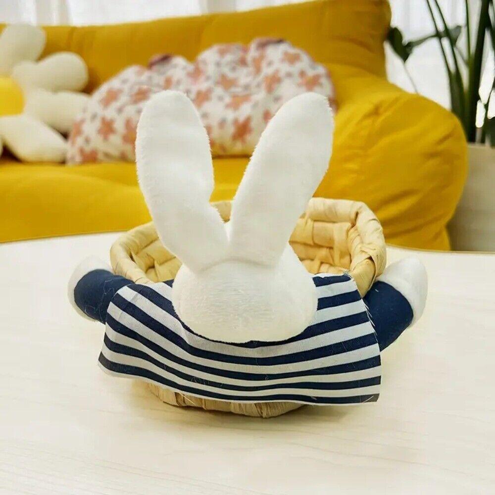 Bunny/Bear Handwoven Storage Basket Straw Woven Easter Egg Basket  Home Furnishings