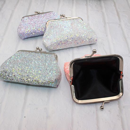 Pailletten Muntzakje, Dames Glitters Muntzakje, Mini Portemonnee met Kiss-Lock Sluiting voor Munten Contant Geld Sieraden