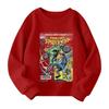 Boys and girls round neck plus velvet pullover printed top sweatshirt