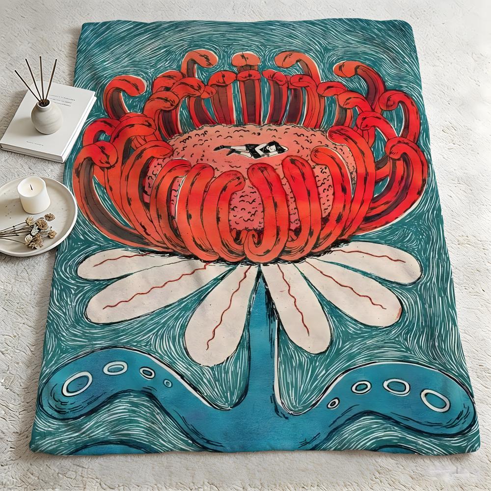 artist KKaitlin Britoo Throw Warm Soft Flannel Blanket Multiuse for Sofa Bed Camping Travel Nap