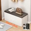 Shoe Changing Stool with PU Leather Multi-layer Shoe Storage Shoe Cabinet Shoes Storage Rack Home Entrance Door Long Bench