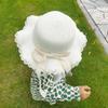 Lace Bow Straw Hat Baby Sun Hat Girls Beach Hat British Tide Top Hat Flat Top Sun Hat
