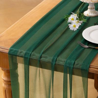 Solid Color Tulle Table Runner French Sheer Mesh Long Rectangle Wedding Bridal Shower Party