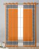 Cortinas Geométricas Transparentes de Estilo Chino Simple Naranja para Decoración de Sala de Estar Cortinas de Ventana Cocina Tul Cortinas Voile