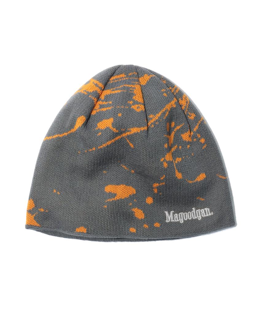 MAGOODGAN Headwear 9310 Orange Painted Melange Gray Beanie