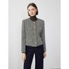 Lancy French Style Wool Blend Round Neck Suit Jacket
