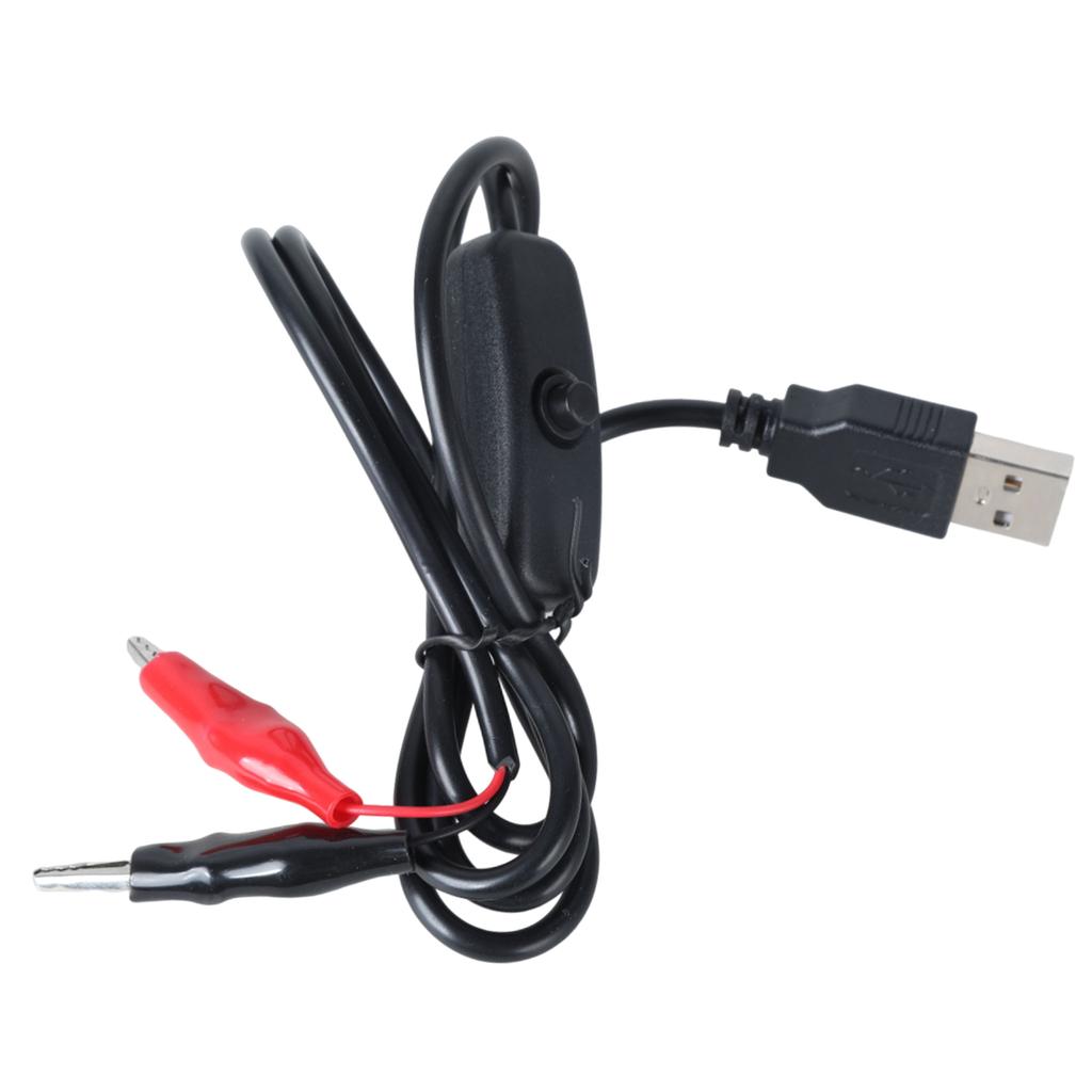 Alligator Clip To USB Male Test Cord 100cm Length Jumper Wire Power Adapter Cable for 5V LED Light Fan Router Toy