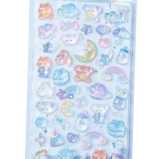 3D объемные полые наклейки Милые наклейки с животными с плавающим визуальным эффектом Водонепроницаемые ПВХ наклейки для поделок, ноутбуков, бутылок для воды, скрапбукинга