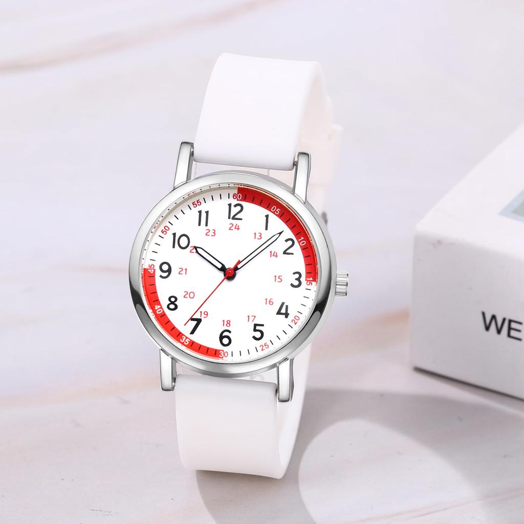 Round Silicone Waterproof Arabic Analog Quartz Scale Stylish Sparkly Fashion Watch Perfect Gift for Christmas or Day Men's Watch Numerals,