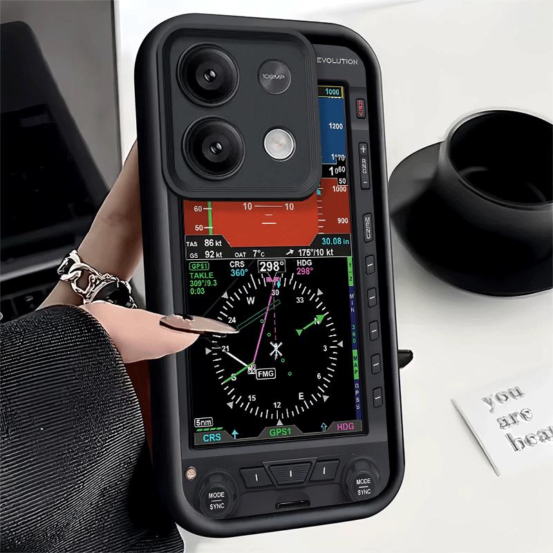 Phone Case for Xiaomi Redmi Note 15 14 13 Pro Plus Aircraft Instrument Cockpit Radar Shell 12S 11 11S 11T 5G 14S Soft Silicone F