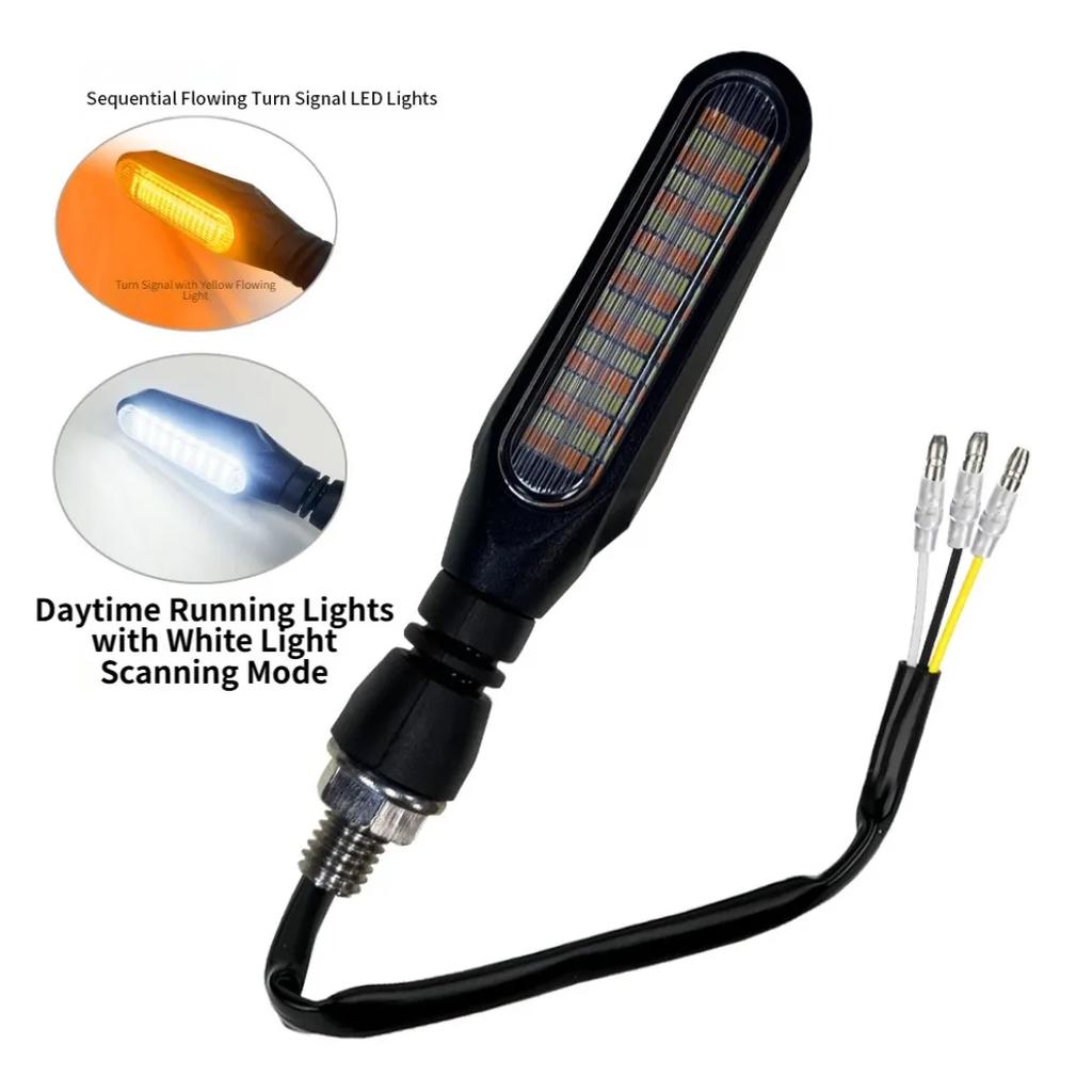 2pcs Motorcycle Turn Signal 36LED Lights Front Rear Tail Flowing Amber Indicator Red Brake Combination Tail Lights 12.8V