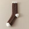 Female Autumn and Winter Thickened Soft Waxy Warm Stripe Home Sleep Tube Socks