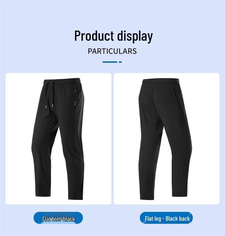 2025 Men's Ice Silk Quick-Dry Joggers: Summer Thin, Loose Fit, Straight-Leg Casual Pants
