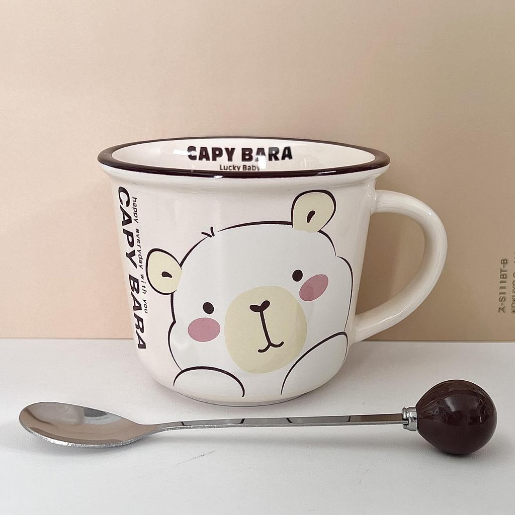 Birthday Gift for Best Friend Cute Kapibala Ceramic Mug for Boys and Girls Coffee Milk Cup Souvenir