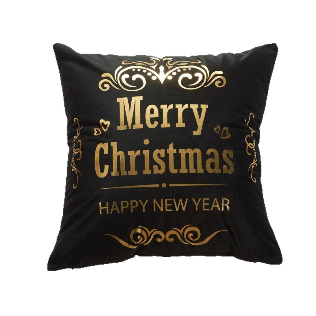 Christmas Atmosphere Bronzing Craftsmanship Festive Feel Pillow Cover Fabric Soft and Comfortable Home Sofa Pillow Bedside Cushion