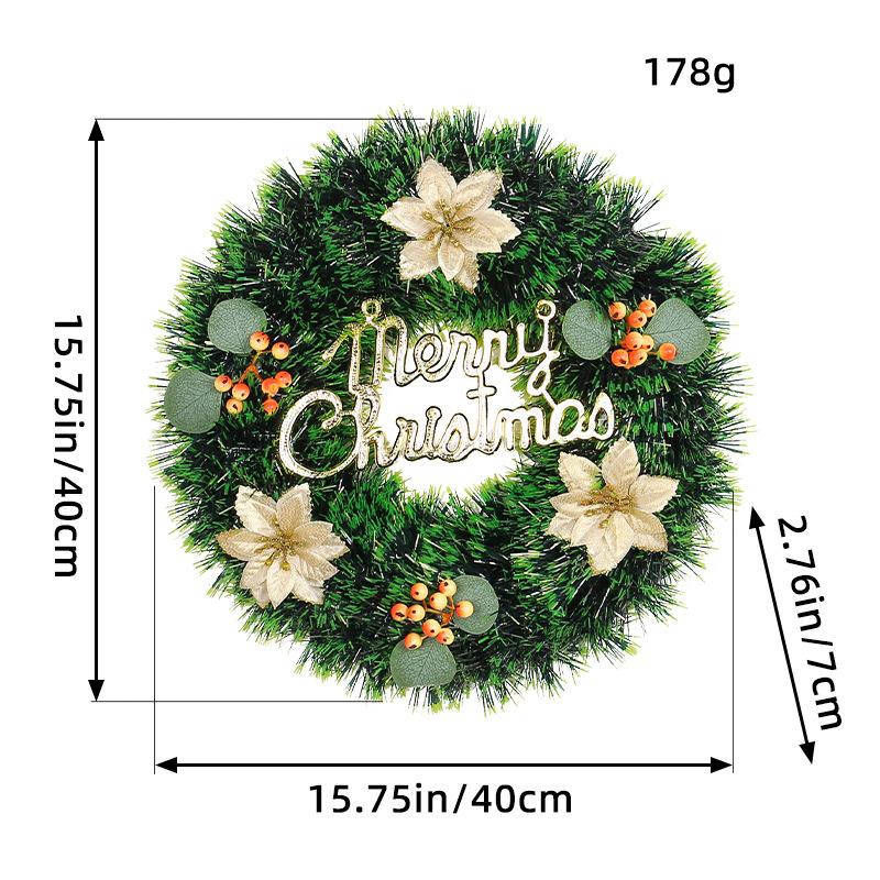 Christmas Flower Wreath Door Hanging Merry Christmas Home Christmas Decoration Holiday Pendant