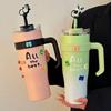 Anmu isolierter Trinkbecher mit Strohhalm, großes Fassungsvermögen