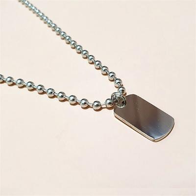 Non-discoloring Surgical Steel Military Number Pendant Necklace for Men and Women (6914130)