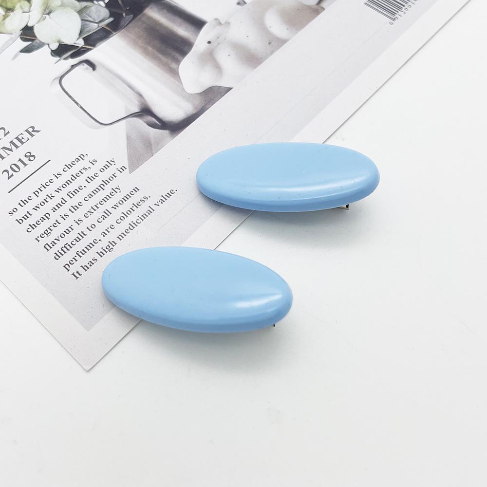 Japanese Cute Oval Duckbill Hair Clip for Women - Fresh, Fashionable Bangs and Top Clip синий