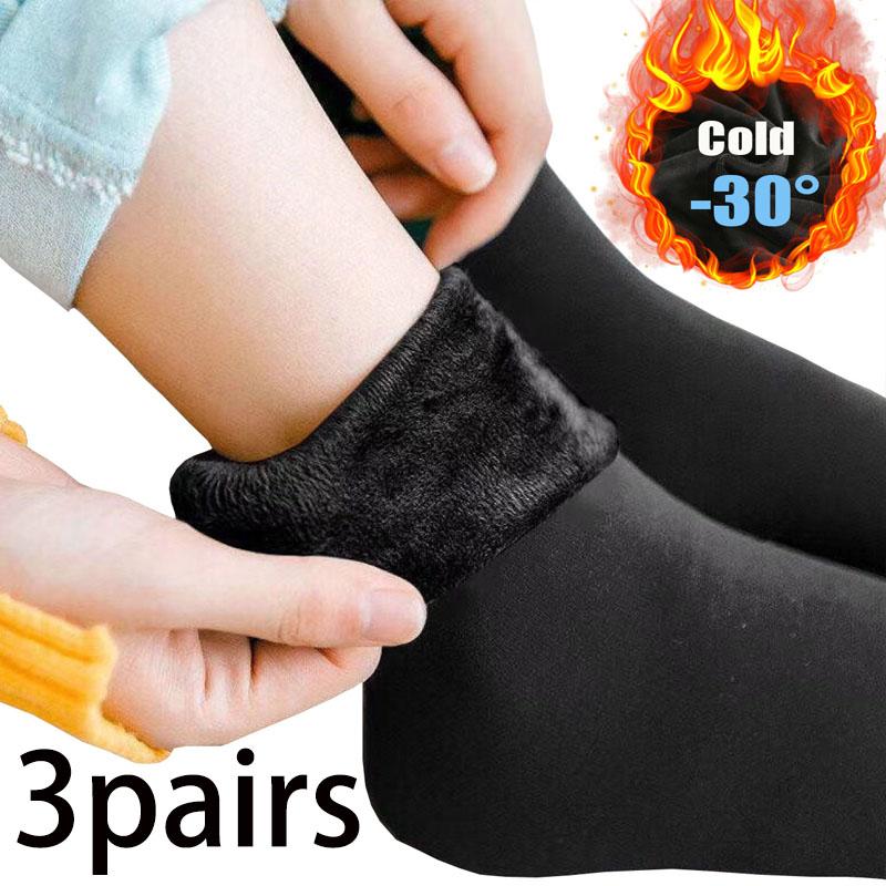 1 oder 3 Paar Unisex Winter Warme Dicke Thermosocken Wolle Kaschmir Schnee Nahtlose Socke Samt Weiche Stiefel Boden Schlafsocken