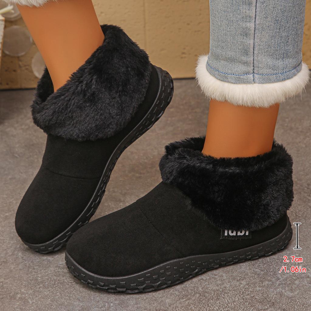 New fashion snow boots women's autumn and winter new casual thick-soled short tube piled thickened warm versatile cotton shoes