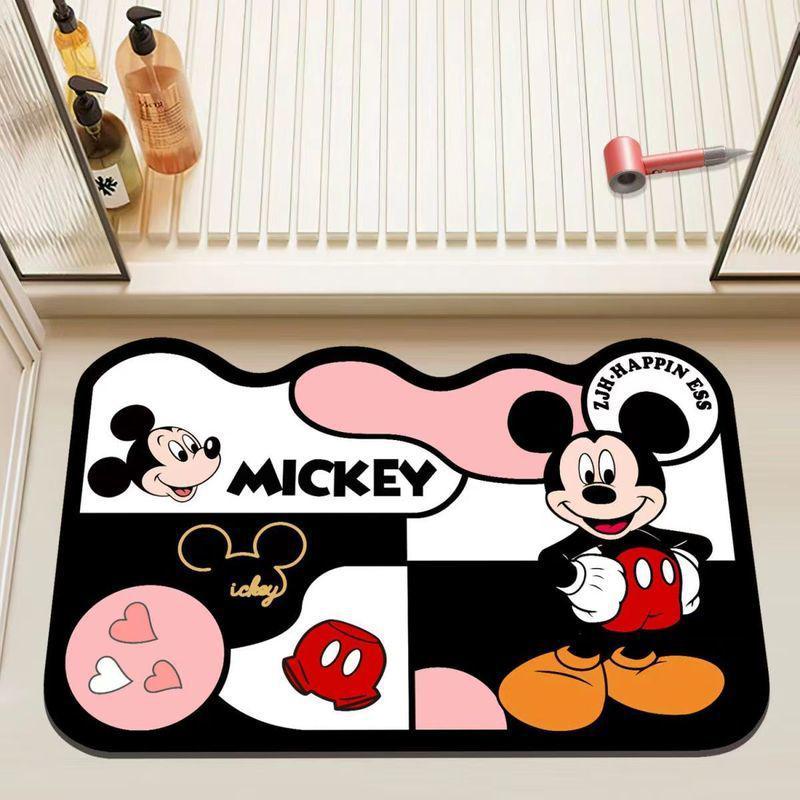 Mata łazienkowa z ziemią okrzemkową Myszki Miki, szybkoschnąca, antypoślizgowa