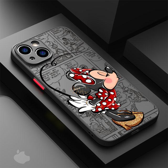 Χαριτερινή Θήκη Κινητού Mickey Minnie για Apple iPhone 15 16 Pro XS Max 13 14 Plus XR SE 7 8 12 11 Pro plus Ματ
