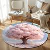 Boho Round Gothic Multicolor Carpet, Non-Slip Floor Mat for Dining Room
