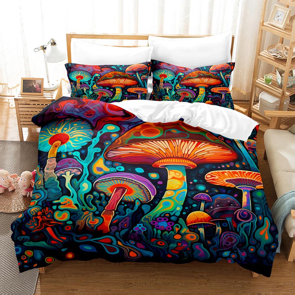 Plant Mushroom Series Three-Piece Set 3D Digital Printing Bedding Two-Piece Set