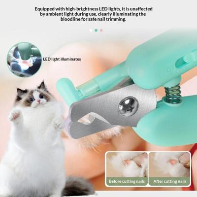 Led Light Pet Nail Clipper Professional Grooming Scissors With Light File For Dogs Cats Small Animals Paw Trimmer Anti Splatter