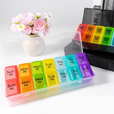 Organizér na pilulky Úložný box Velká kapacita Více přihrádek Týdenní organizace bez BPA Transparentní