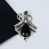 Natural Black Onyx Gemstone Silver Pendant in 925 Sterling Silver- Handmade Design, Everyday Wear Jewelry, Unique Black Spinal Pendant Gifts